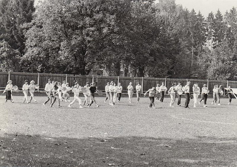 Probe zu "Feuermysterium" (Choreografie: Gerhard Bohner), Jugendmusikfest Deutschlandsberg, 1985