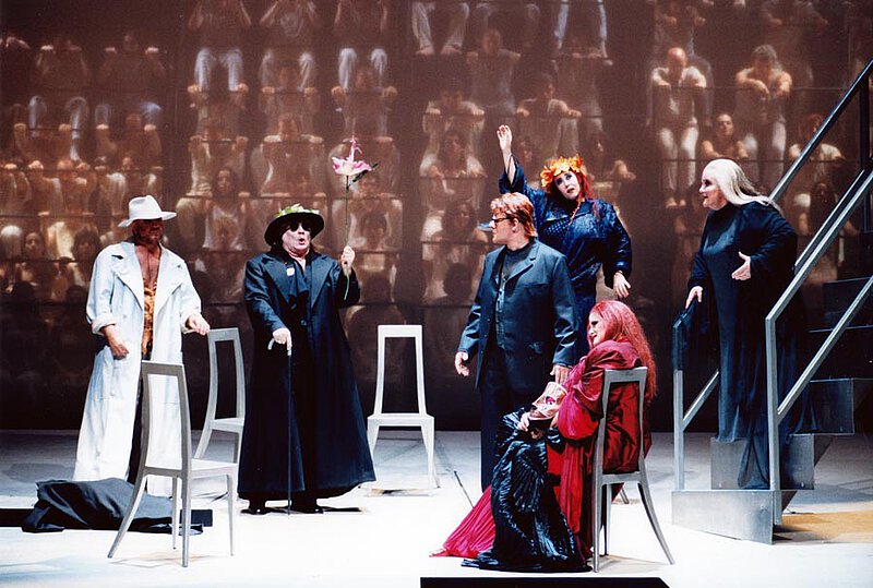 Szene aus "Die Bassariden", Premiere am Teatro Real, Madrid, 3. Juni 1999
