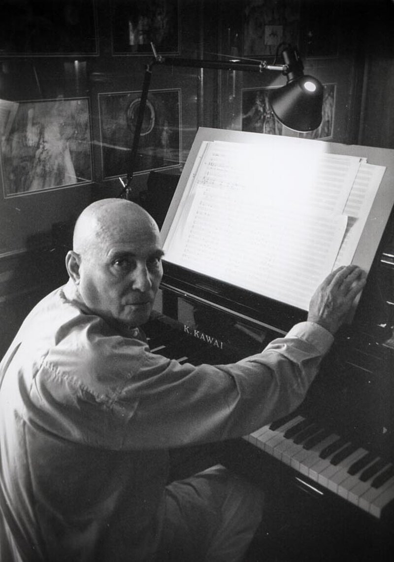 In seinem Arbeitszimmer auf La Leprara, 1988