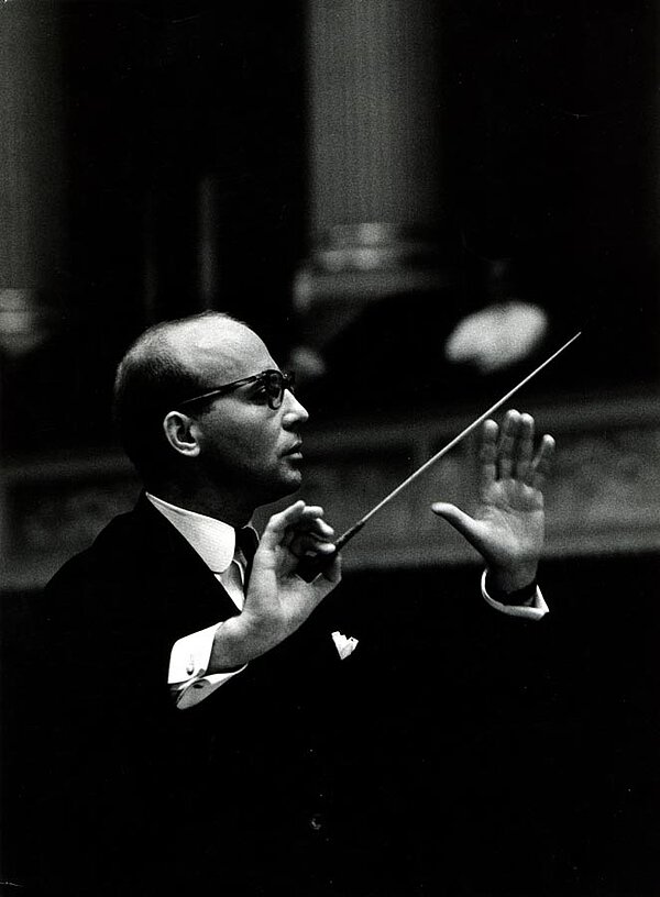 Hans Werner Henze during rehearsals for the Musica viva conc...