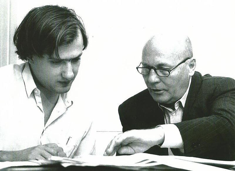 Mit Jan Müller-Wieland, 1. Münchener Biennale für Neues Musiktheater, 1988