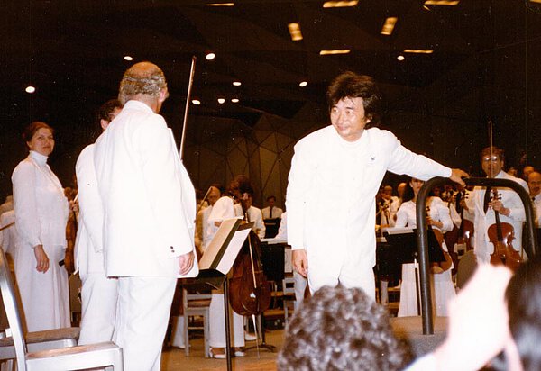 Dirigent Seiji Ozawa in Tanglewood, 1983