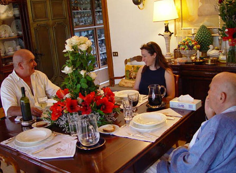 Mit Fausto Moroni (li.) und Simone Young (mi.) auf La Leprara, 2006