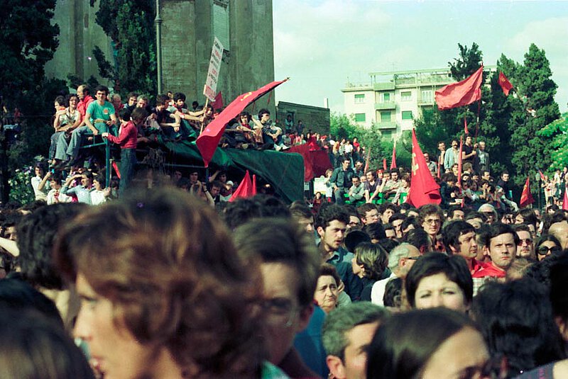 Freudenfeier zum Wahlsieg der P.C.I., Rom 17. Mai 1975