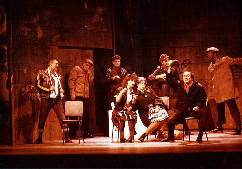 Szene aus der Uraufführung von "Greek", 1. Münchener Biennale 1988