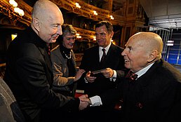 Mit Georg Baselitz (li.), Ulrike Hessler (mi.) und Michael K...