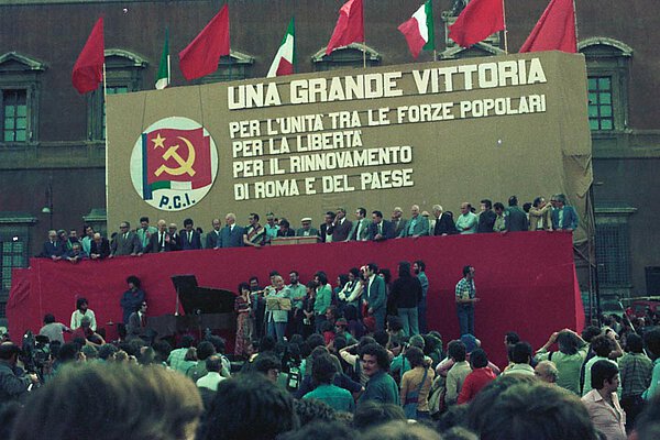 Freudenfeier zum Wahlsieg der P.C.I., Rom 17. Mai 1975