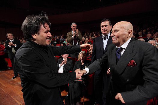 Antonio Pappano mit HWH nach der Uraufführung von 