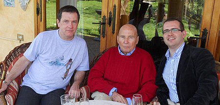 Mit Michael Kerstan (li.) und Riccardo Panfili (re.) auf La Leprara, April 2011