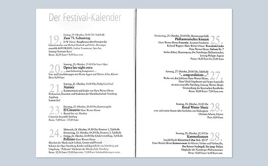 Programma del festival 