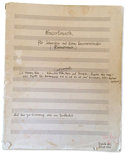 Coperto del "Konzertmusik"