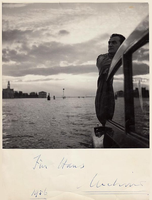 Luchino Visconti in Venedig, 1956 (mit Widmung)