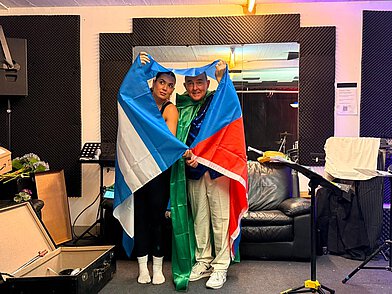 Flavia Stricker und Stuart Patterson bei den Proben zu 