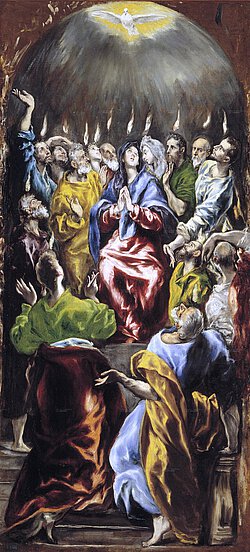 El Greco: Pentecostés, 1597, part of the Doña María de Aragó...