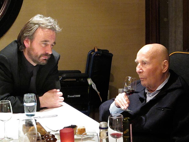 Mit John Berry, Künstlerischer Leiter der English National Opera, anlässlich des Henze-Festivals des BBC ("Total Immersion"), London 2010