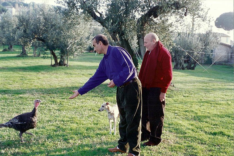 Mit Fausto Moroni im Garten von La Leprara, 1995