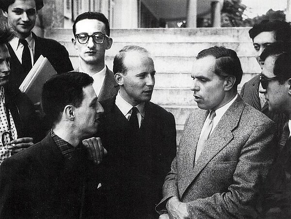 Mit Camillo Togni (li. mit Brille), Ludwig Hoelscher (mi.), ...
