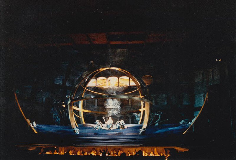 Szene aus der Uraufführung von Hans Werner Henzes Rekonstruktion von Monteverdis "Il ritorno d´Ulisse in Patria", Salzburg 1985