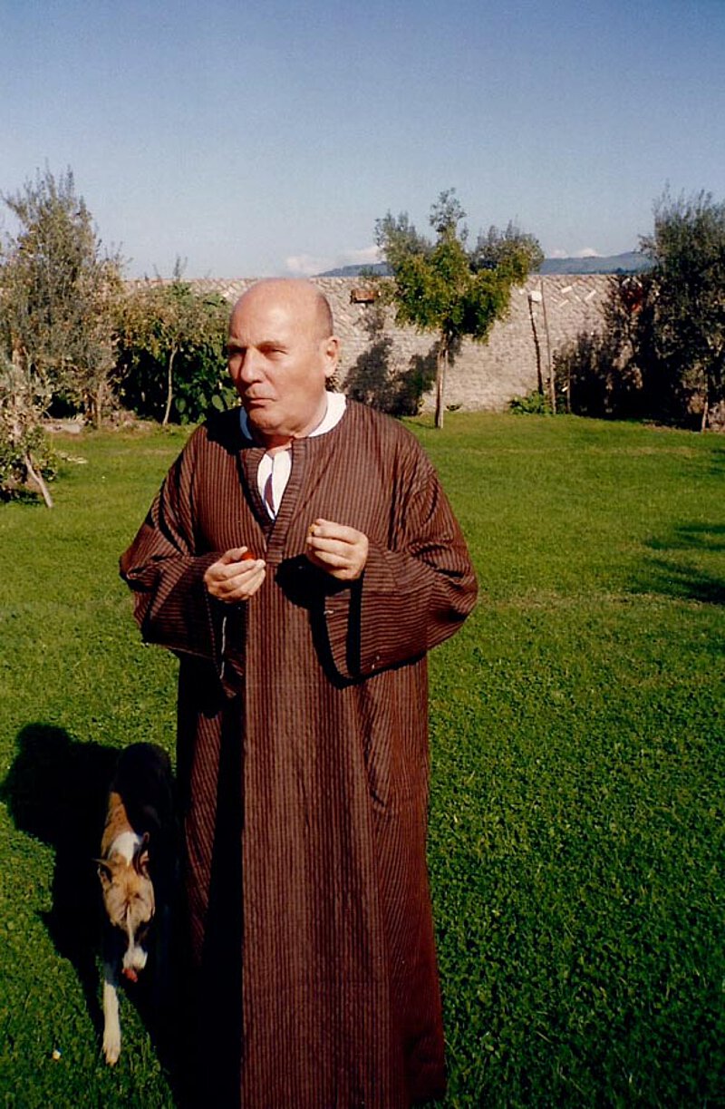 Mit Whippet "James" auf La Leprara, 1993