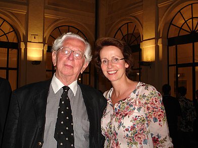 Reinhold Kreile and Christiane Albiez after the performance ...