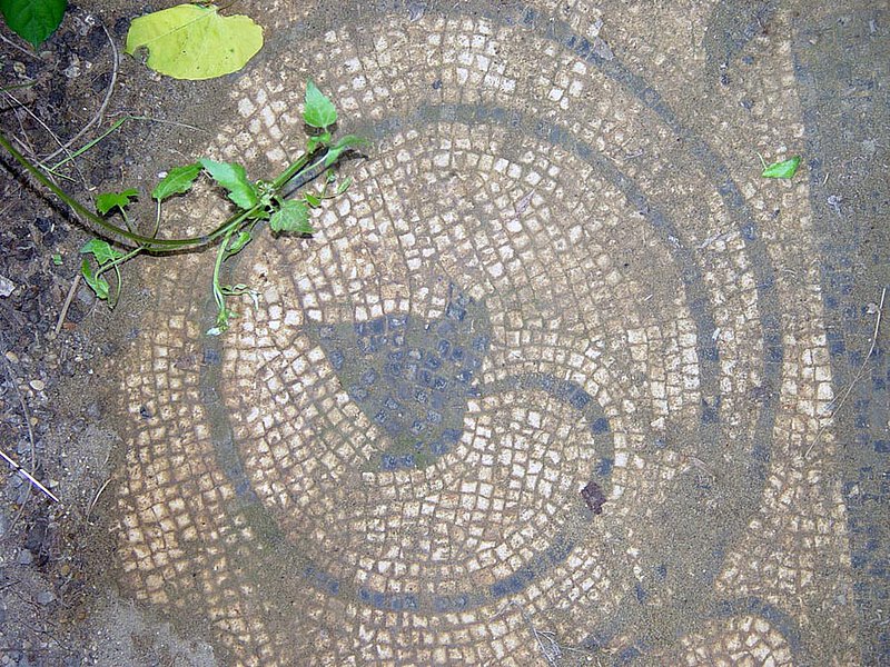 Bodenmosaik im Heiligtum der Diana am Nemi-See (300 v.Chr.), 2007