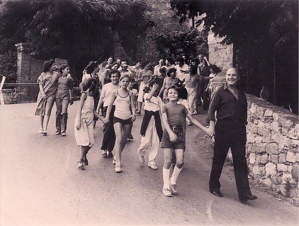 Con i bambini della prima mondiale di Pollicino, Montepulcia...