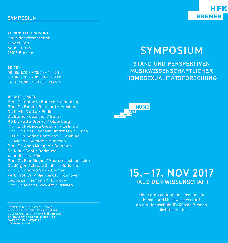 Flyer zum Symposium „Stand und Perspektiven musikwissenschaf...