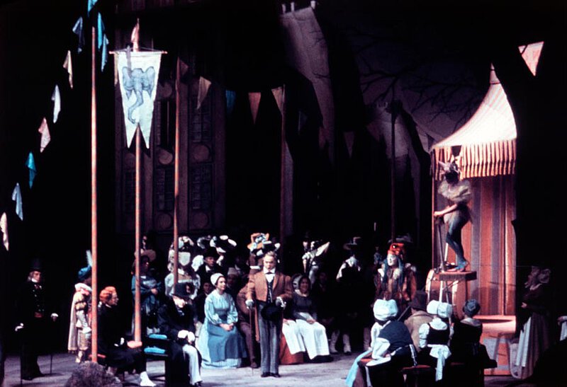 Szene aus der Uraufführung von "Der junge Lord", Deutsche Oper Berlin, 1965
