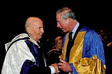 With Charles, Prince of Wales and President of the Royal College of Music on the occasion of the award of an honorary doctorate to HWH, London 2010
