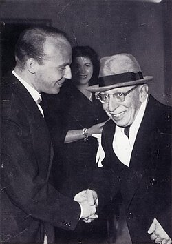 With Igor Stravinsky, Rome 1954