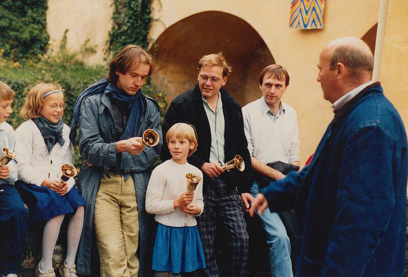 Probe zu "Das Mädchen und das Ungeheuer", 3. Jugendmusikfest Deutschlandsberg, 1986