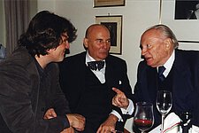 Celebration after the world premiere of H.W.Henze's Sinfonia N. 9, Berlin, September 12, 1997