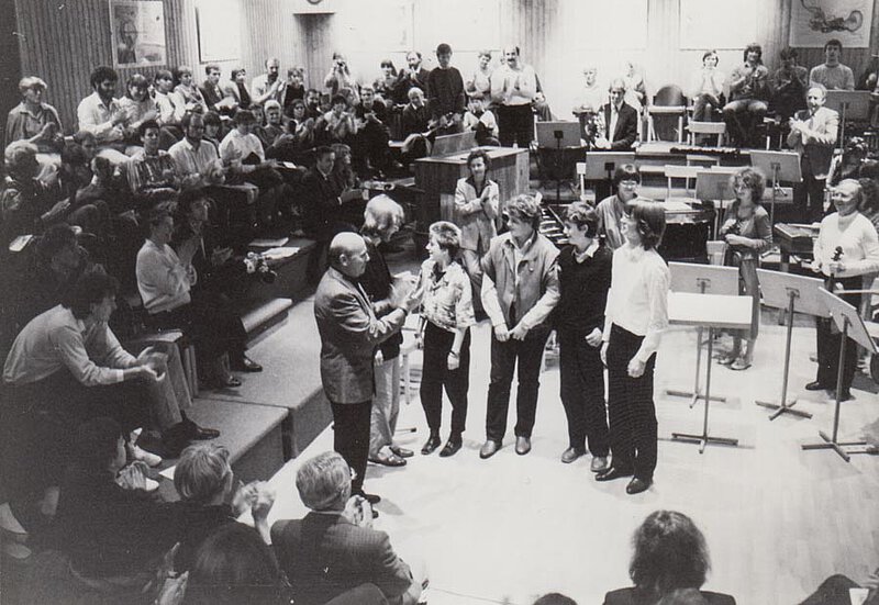 Uraufführung der "4 Ursonaten", Jugendmusikfest Deutschlandsberg 1984