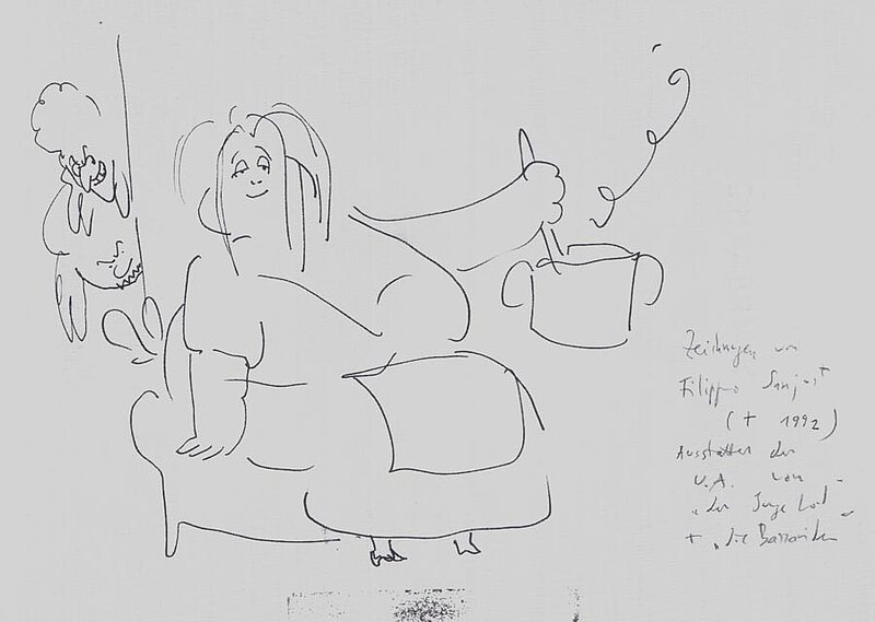 Zeichnung von Filippo Sanjust, ca. 1965