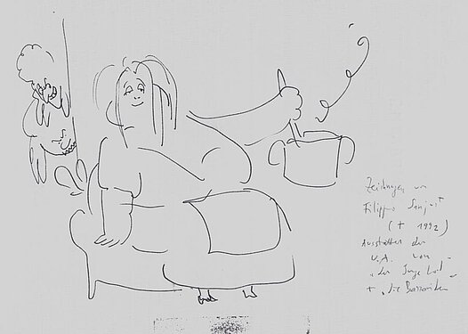 Zeichnung von Filippo Sanjust, ca. 1965