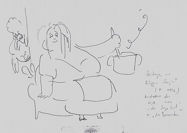 Zeichnung von Filippo Sanjust, ca. 1965
